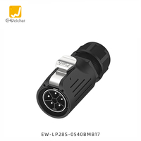 Connecteur de câblage aviation E-Weichat en plastique M28 IP68 étanche LP28 3/5 broches 16A 32A mâle/femelle avec bride