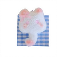 Porte-clés pendentif breloque en peluche mignon et couineur, avec queue de capybara, chat siamois et étoile