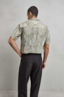 Chemise décontractée pour homme Imperio, style hawaïen, imprimé feuilles de palmier, manches courtes, été
