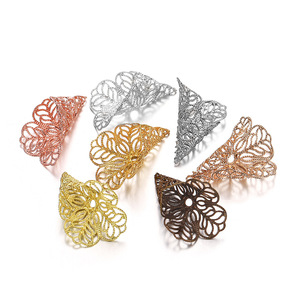 Épingle à cheveux en cuivre 28 mm, creuse, vintage, perlée, pour chapeau, pour femmes, pinces à cheveux de mariage - Product Image 1
