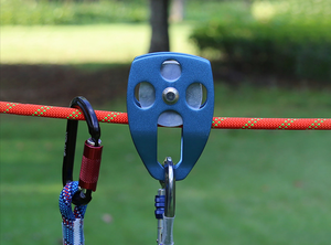 Ròng rọc cứu hộ đơn bằng nhôm tùy chỉnh JENSAN cho công nghiệp cứu hộ, tải trọng 28KN, bảo vệ dây đai tròn, làm việc trên cao, kích thước 121mm*83mm, nhận đặt hàng OEM - Product Image 6