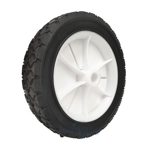 7x1.3'' Push Lawn Mower <b>Wheels</b>, 7 Inch Spoked <b>Plastic</b> <b>Wheel</b> and Tire for Lawnmower and DIY Trolley Wagon Cart - Product Image 3