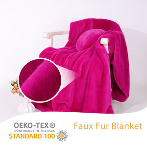 Jeté en <span class=keywords><strong>fausse</strong></span> <span class=keywords><strong>fourrure</strong></span> anti-boulochage, jeté en <span class=keywords><strong>fausse</strong></span> <span class=keywords><strong>fourrure</strong></span> de luxe tricoté sur mesure pour la décoration - Product Image 1