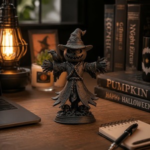 Statua di Spaventapasseri a Forma di Zucca, Decorazione Gotica per Halloween, Ornamento per Scrivania e Scaffali, Stampato in 3D - Product Image 1