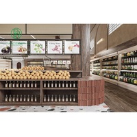 Pioneer Houten Supermarkt Fruit Groente Brood Display Plank Supermarkt Interieur