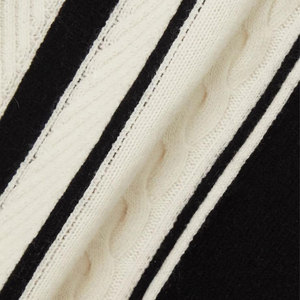 Produttori di Maglieria: Abito <span class=keywords><strong>in</strong></span> <span class=keywords><strong>Maglia</strong></span> a Collo Alto con Maniche Lunghe e Spacco Laterale, Design a Righe Contrastanti, <span class=keywords><strong>Vestito</strong></span> Midi Casual da Donna - Product Image 5