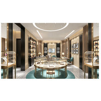 Vitrine à bijoux en acier inoxydable avec éclairage LED, îlot de présentation de bijoux pour boutique de détail