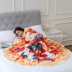 Divers design vente en gros assiette de petit déjeuner personnalisée couverture de croustilles de poulet frites flanelle douce polaire jeter des aliments couverture couvertures de lit - Product Image 4