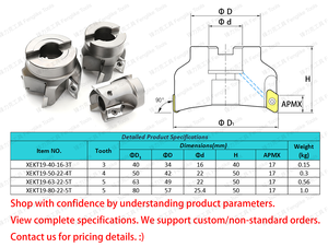 เครื่องบดหน้าหยาบทำจากอะลูมิเนียม XEKT19พร้อมระบบระบายความร้อนภายในและระบบฟีดแบบเร็วและเครื่องบดหน้าอะลูมิเนียมอัลลอย XEKT19M5แบบพิเศษ - Product Image 6