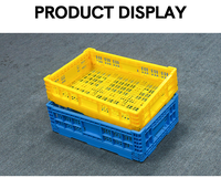 Panier de rangement pliable et portable Huidu 600*400*300mm en plastique massif pour pique-nique et supermarché, grand format avec cadre en plastique