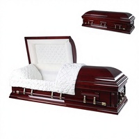Ataúdes y Féretros Clásicos Artesanales de Calidad Superior a Bajo Precio, Estilo Americano, Ataúdes Funerarios de Madera Maciza con Acabado Brillante