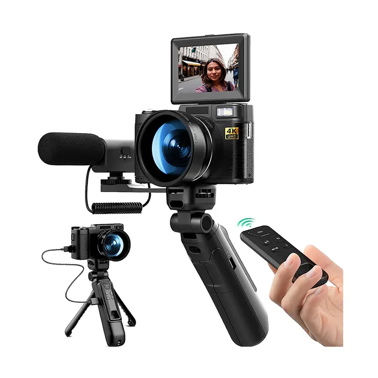 Cámaras digitales 4K para fotografía Cámara de vídeo/Vlogging de 48MP para YouTube Vlogger Cámara de viaje con kits de accesorios Creator