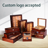 Boîte à montres en bois faite à la main, 3, 5, 6, 8, 12, 18 emplacements, avec grille et tiroir, personnalisable avec logo, pour magasin et maison – Vente directe usine