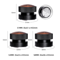 Adaptive Force 2 en 1 Distributeur Tamper 51 53 58mm Outil WDT Barista Auto-nivelant avec Manche en Bois pour Niveauur d'Espresso Portafilter