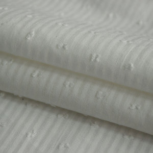 Tissu à rayures lumineuses en coton, couleur <span class=keywords><strong>blanc</strong></span> pur, teint, bleu, à pois suisse, dobby - Product Image 1