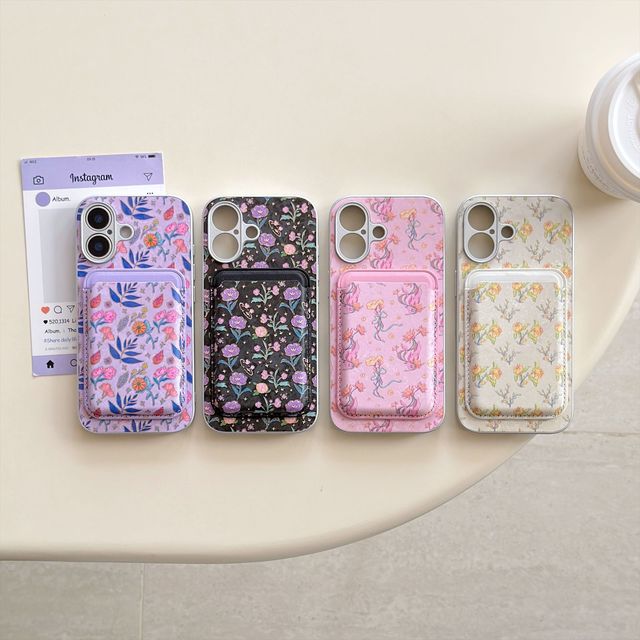 Applicable for 17 Chinese Style Small Floral Magnetic Suction Printing Phone Case for Two-in-One for 17 Pro Case