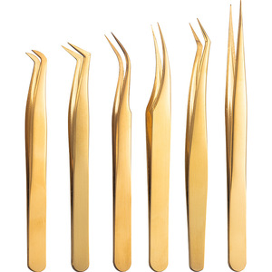 Pinzette leggere per ciglia in acciaio inossidabile con impugnatura antiscivolo per uso salone - Product Image 1