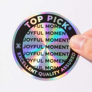 Etiqueta Adhesiva Redonda Pequeña Holográfica Cosmética Profesional Personalizada con Característica Antifalsificación - Product Image 5