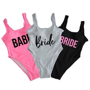 <span class=keywords><strong>Bañador</strong></span> de dama de honor de escuadrón de novia de una pieza para mujer con almohadilla - Product Image 1