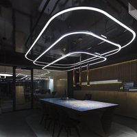 Plafonnier LED Commercial en aluminium, rond et ovale, éclairage incurvé continu pour centre Commercial