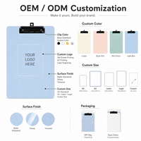 Porte-documents A4 personnalisé en plastique PP avec clip métallique robuste, trou de suspension, coins arrondis – Fournitures de bureau et scolaires OEM/ODM