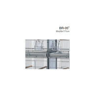 Cages d'élevage de perroquets modernes et populaires, pliables, en fer à motif uni, multi-niveaux, avec roues, isolation et fermeture à bouton, revêtement poudré