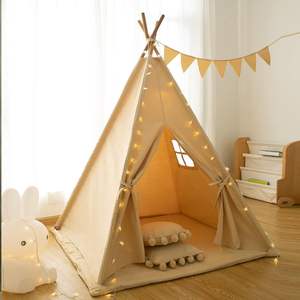 Tienda de Campaña Infantil para Jugar al Aire Libre, <span class=keywords><strong>Tipi</strong></span> Indio, Tienda de Campaña de Lona de Algodón para Interiores, Casa de Juguete de Algodón para Niños y Niñas, Princesa, Bebé - Product Image 4