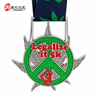 Médailles personnalisées en métal pour le marathon, médailles de récompense 5K, Diva Dash, Eagle Anchor, médaille de course scintillante.