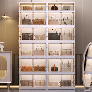 Boîte de présentation Pop Mart, armoire de rangement transparente en PET, design pliable pour l'organisation de collections de figurines et jouets - Product Image 1