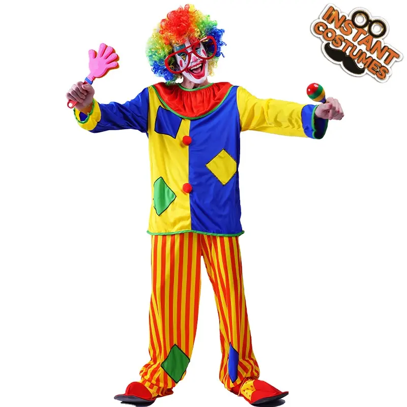 Dress Up Halloween Party Cosplay Clown Kostüm Erwachsene lustige Clown Kostüm für Männer