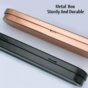 Boîte en métal pour stylo avec insert en éponge et logo OEM, idéale pour les outils anti-acné et points noirs, parfaite pour l'école et le bureau. - Product Image 4