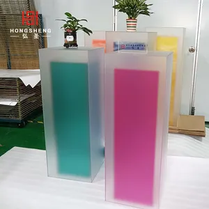 Soporte de cubo de exhibición acrílico rectangular, Base de pastel personalizada para fiesta de boda, plástico transparente esmerilado
