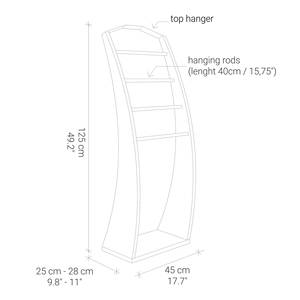 Porte-vêtements noir moderne pour chambre à coucher, organisateur de vêtements en <span class=keywords><strong>bois</strong></span> avec étagère pour manteaux et accessoires - Product Image 6