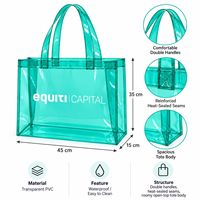 Sac fourre-tout transparent personnalisé en PVC, grand sac de shopping transparent, sac à main en plastique imperméable, sac de plage réutilisable pour les voyages