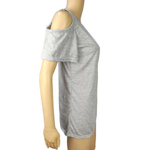 Blusa Túnica Casual de Verano para Mujer 2026 de Pana con Huecos y Manga Corta, Estilo Holgado con Hombros Descubiertos - Product Image 2