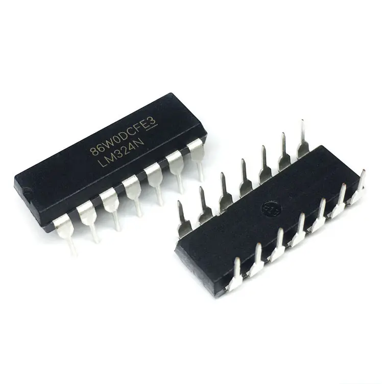 Amplificador de 4 canais com chip IC, amplificador de potência profissional, circuito integrado LM324 LM324N, marca de vendas quente