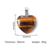 Collier pendentif cœur en pierres précieuses naturelles en gros, bijoux en cristal de guérison pour le Reiki, cadeau spirituel de la Saint-Valentin