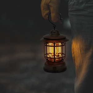 Lampe de camping rétro LED COB rechargeable TAIKOO 2026 avec crochet de suspension, lanterne de camping portable vintage pour l'extérieur - Product Image 3