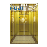 Ascenseur domestique compact Nantongfuji, ascenseur résidentiel pour passagers, entraînement sans engrenage AC, acier inoxydable