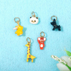 Симпатичные 3D эмалированные Подвески в виде животных для изготовления украшений «DIY» включает в себя панды собака Жираф мышь для ожерелья серьги циркон - Product Image 2
