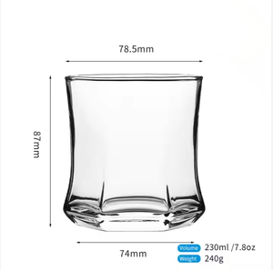 Commercio all'ingrosso tazza 230ml/7.8oz Lowball chiaro moderno bicchiere di whisky tazze macchina di <span class=keywords><strong>vetro</strong></span> stampato e soffiato Design classico alla rinfusa - Product Image 2