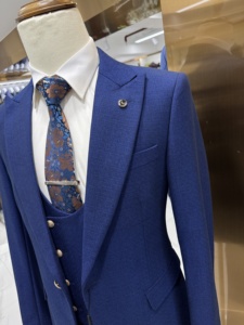 <span class=keywords><strong>Costume</strong></span> Homme <span class=keywords><strong>Bleu</strong></span> <span class=keywords><strong>Marine</strong></span> 3 Pièces Ajusté Business Décontracté pour <span class=keywords><strong>Mariage</strong></span> Marié Formel Travail Smoking Veste Gilet avec Pantalon - Product Image 2