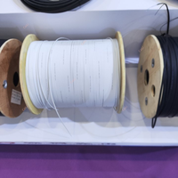 Carrete de fibra óptica FTTH para exteriores de 2 núcleos con miembro de fuerza de alambre de acero G657A1, 500m, 1KM, 2KM
