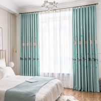 Innermor Home Decor Rideaux brodés bleus prêts à l'emploi pour fenêtre de chambre d'enfant