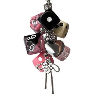 Không thường xuyên xúc xắc mặt dây chuyền cá nhân Brown màu xanh lá cây-khối treo trang trí Nhựa điện thoại chủ chuỗi - Product Image 2