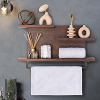 Étagère murale en bois pour salle de bain, cuisine, salon, décoration, rangement, organisateur, présentoir et étagère flottante