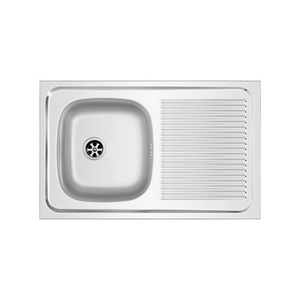 Fregadero de Cocina de Acero Inoxidable para Encimera, 80x50 cm, con Escurridor a la Derecha - Product Image 1