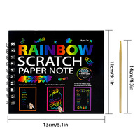 Ensemble d'art pour enfants : 10 pages de papier à gratter DIY, carnet de dessin à gratter, papier à gratter arc-en-ciel