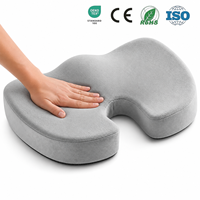 Coussin de siège en mousse à mémoire de forme confortable avec housse en velours doux, découpe coccyx, soulagement sciatique, pour fauteuil roulant, bureau, voiture, fournisseur