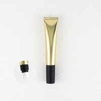 Tube cosmétique mat rouge pêche 15g, tube de crème pour les yeux/rouge à lèvres 15ml en alliage de zinc/céramique/gouttelette/tête de pompe, tubes à lèvres liquides